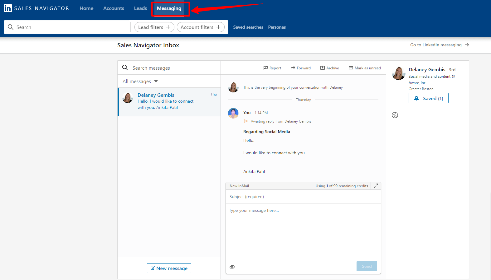 Sales Navigator Messaging